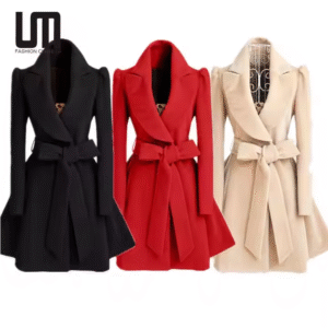 Winter Women's Clothes Elegant Outerwear Woolen Jacket Long Coats