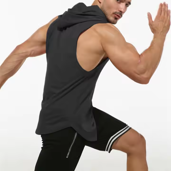 Men's Sporty Sleeveless Gym Vest Breathable Workout Muscle Stringer Cut-Off Y Back Tank Tops 3D Fitness Pattern Wholesale