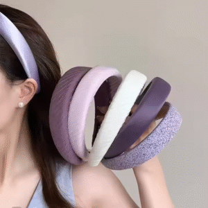Korean Fashion New Purple Polka Dot Headband Sweet 3cm Wide Edge Sponge Women Headband Hair Accessory