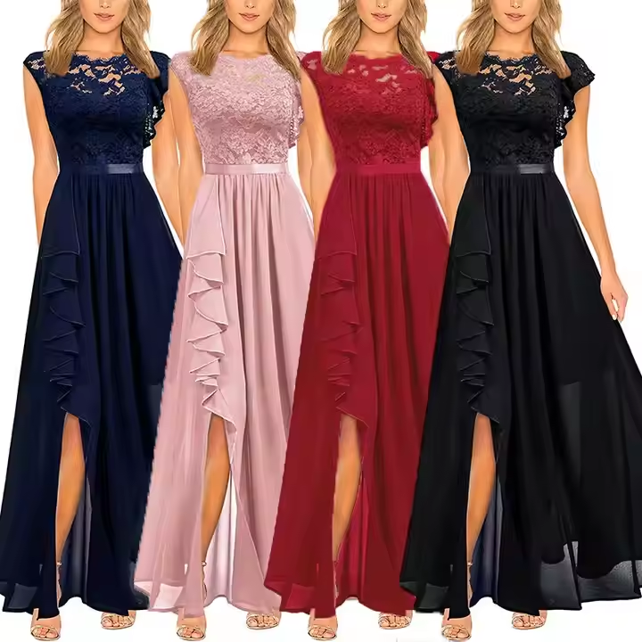 Wholesale Independent Station Europe and the United States Explosive Dress Evening Gown Lace Highwaist Long Skirt