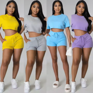 Women's Outfit Short Sleeve Tops Shorts 2 Piece Set Tracksuit Casual Wear Athleisure Shorts Set