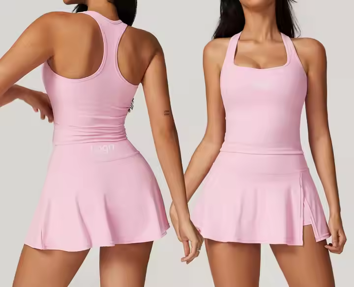 Tennis Skirts 2 Pieces Tennis Wear Yoga Sets Sportswear Workout Clothing Quick Drying Gym Fitness Sets for Women