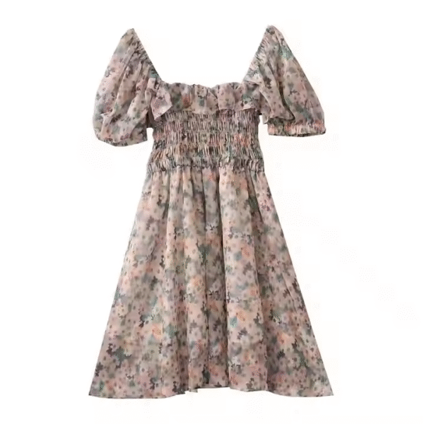Summer New Women's Halters Fashion Temperament V-neck Mid-length Chiffon Loose Solid Color Dress - Image 4