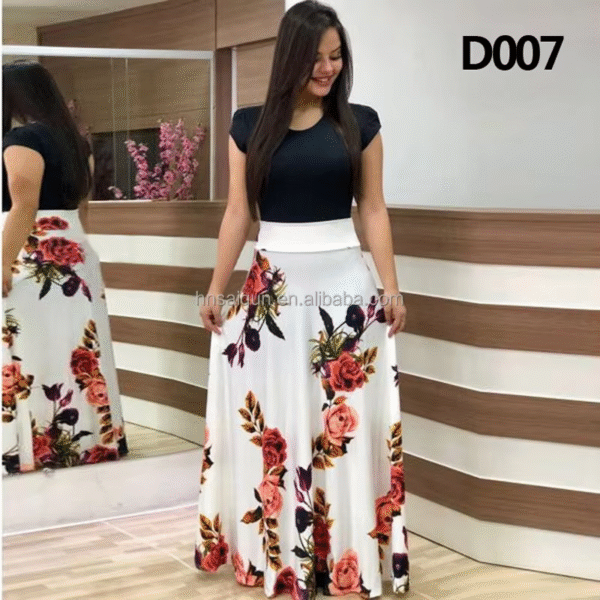 Ladies Long Patchwork Elegant Party Floral Maxi Ladies Plus Size Women's A-line Casual Dresses for Woman - Image 3
