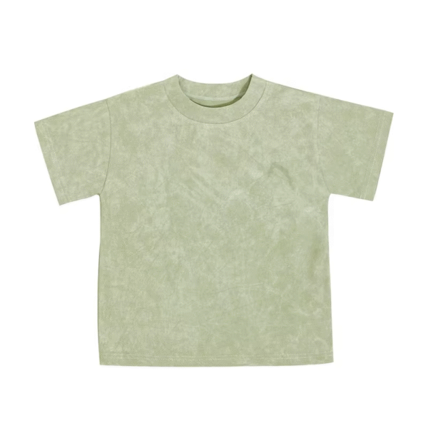 Summer Heavyweight T Shirts Blank Oversize Kids Acid Wash Vintage Cotton for Boy - Image 7