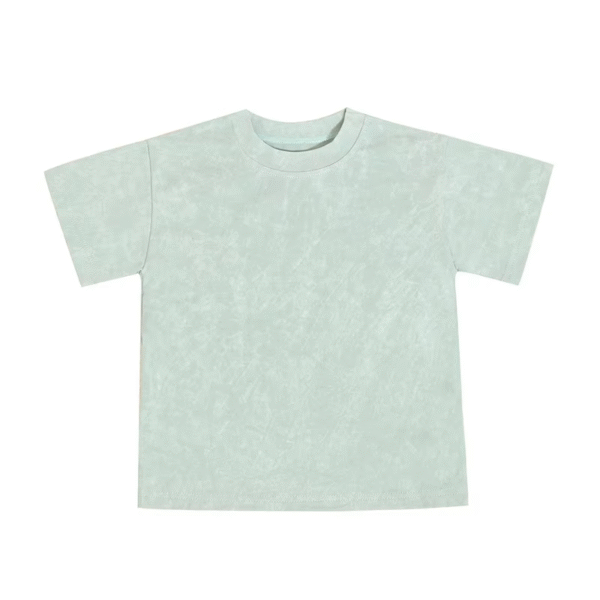 Summer Heavyweight T Shirts Blank Oversize Kids Acid Wash Vintage Cotton for Boy - Image 5