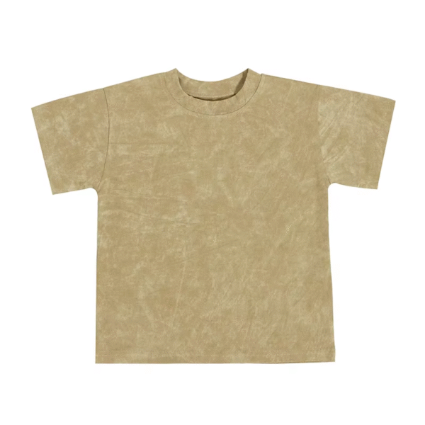 Summer Heavyweight T Shirts Blank Oversize Kids Acid Wash Vintage Cotton for Boy - Image 8