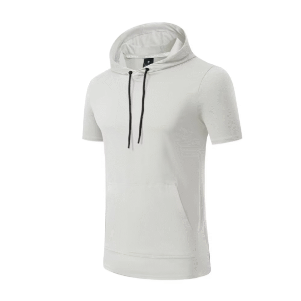 Sportswear Men Custom Logo Athletics Active Short Sleeves Breathable Elastic Hoodies Sweatshirt Gym Sport Tshirts - Image 2