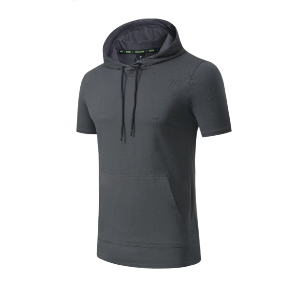Sportswear Men Custom Logo Athletics Active Short Sleeves Breathable Elastic Hoodies Sweatshirt Gym Sport Tshirts - Image 4