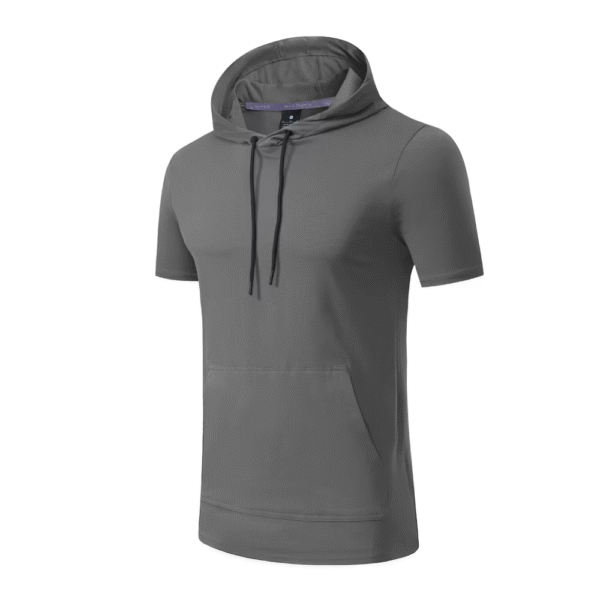 Sportswear Men Custom Logo Athletics Active Short Sleeves Breathable Elastic Hoodies Sweatshirt Gym Sport Tshirts - Image 5