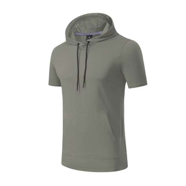 Sportswear Men Custom Logo Athletics Active Short Sleeves Breathable Elastic Hoodies Sweatshirt Gym Sport Tshirts - Image 6