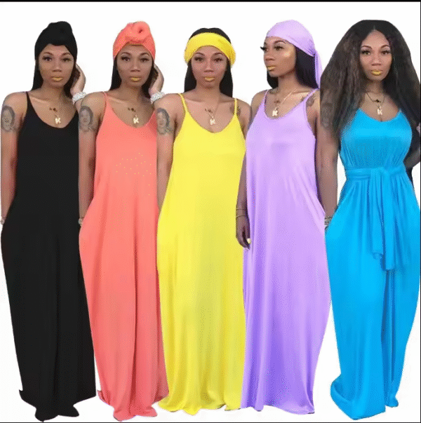 Summer Plus Size Women's Clothing Cotton High Quality Women Dress Sleeveless Long Casual Ladies Loose slip Strap Dresses