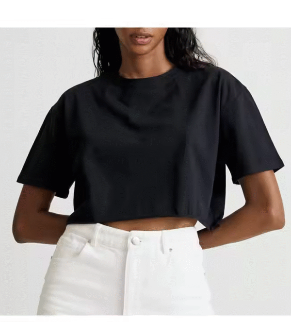 New Fashion t Shirt Women's Crop Top Custom Your's Design High Quality Crop Top - Image 3
